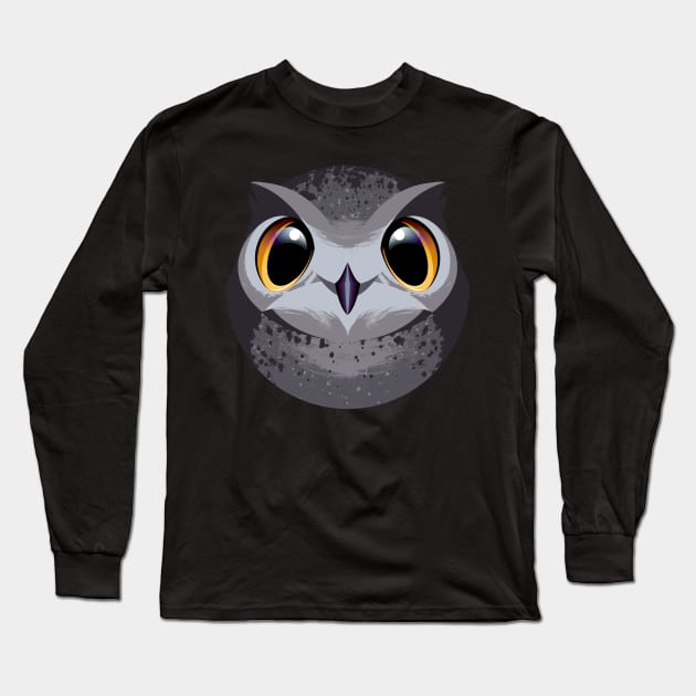 Bubble Great Horned Owl Long Sleeve T-Shirt by eranfowler